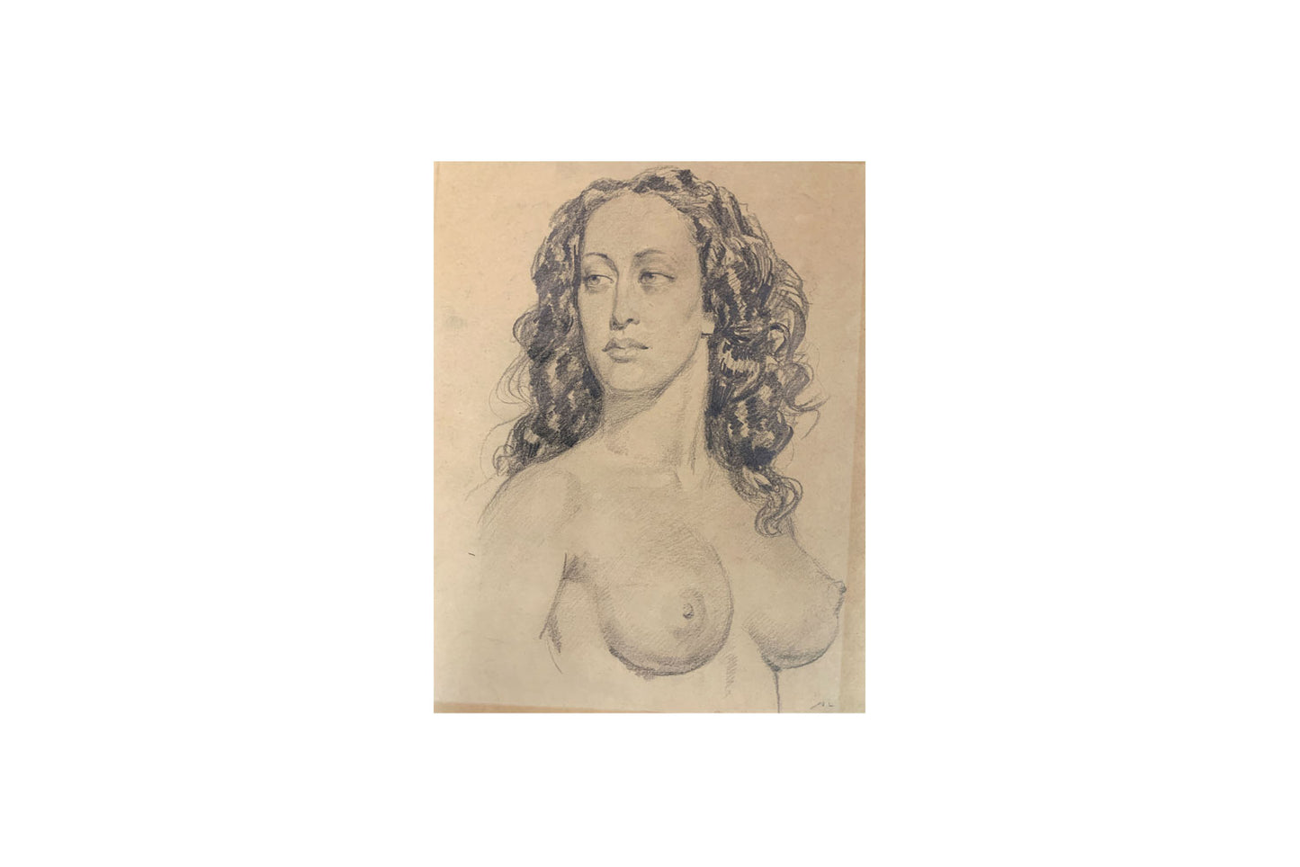 Norman Lindsay (1879-1969) Large Original Signed Pencil Drawing 'Rita Lee' 44cm x 34cm