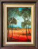 Pro Hart (1928-2006) - Large Original Oil Painting 'Figures in a Landscape' 44cm x 30cm