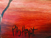 Pro Hart (1928-2006) - Large Original Oil Painting 'Figures in a Landscape' 44cm x 30cm