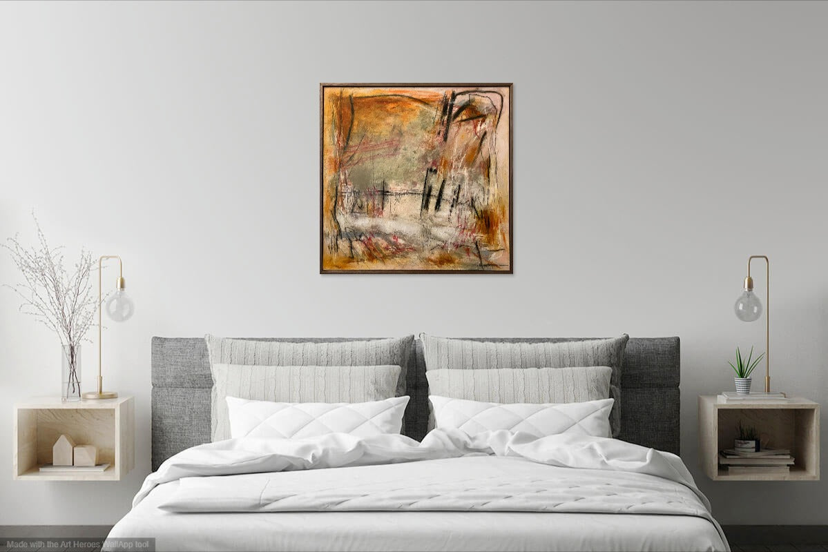 Rhonda Campbell Original Mixed Media Painting on Board, 60cm x 60cm