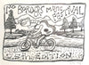 Reg Mombassa (1951-) Original Charcoal and Pencil On Paper 'No Border Music Festival' 17.5cm x 24cm