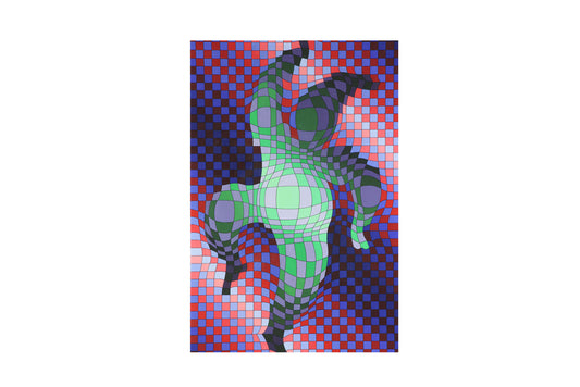 Victor Vasarely (1908-1997) - Original Signed Limited Edition Silkscreen "Harlequin" 65cm x 40cm