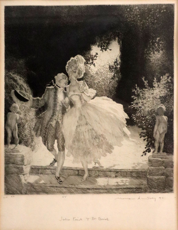 Norman Lindsay (1879-1969) - Rare Original Signed Etching 'Julia Frost & Mrs Brisk' 1928