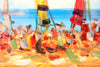 Pro Hart (1928-2006) - Original Oil Painting On Board 'Beach Scene' - 20cm x 18cm