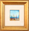 Pro Hart (1928-2006) - Original Oil Painting On Board 'Beach Scene' - 20cm x 18cm