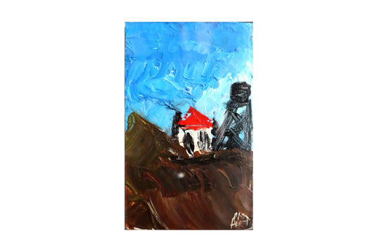 Pro Hart (1928-2006) - Original Oil Painting On Bible 18cm x 11cm