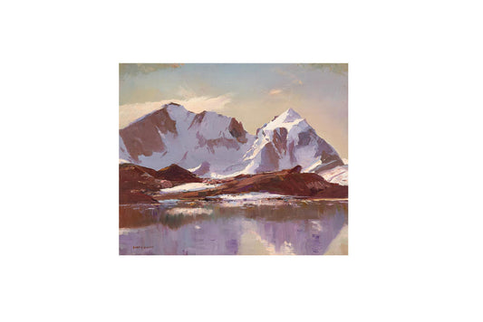 William Rubery Bennett (1893-1987) Large Original Oil on Canvas Alpine Lake 37cm x 45cm
